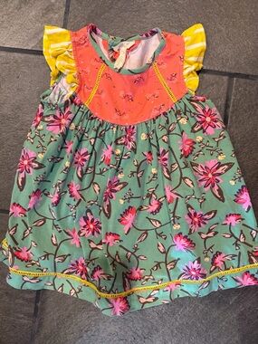 Matilda Jane Green, Coral & Pink Floral  Top